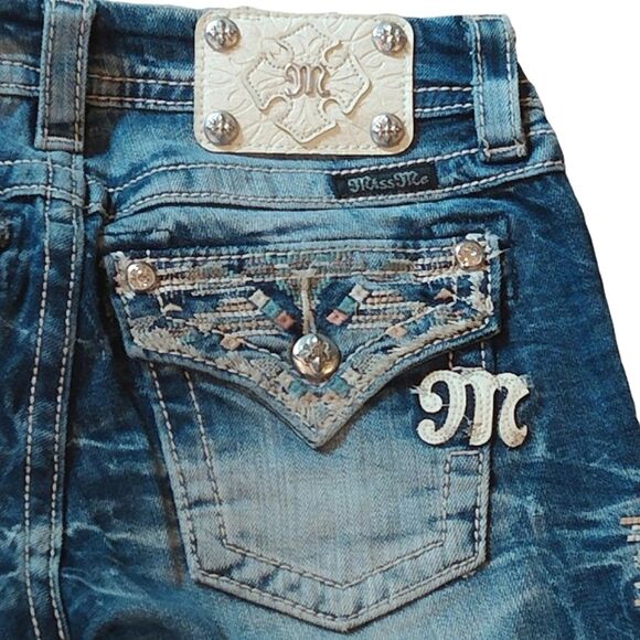 Miss Me Aztec Crop Jeans - Picture 2 of 12